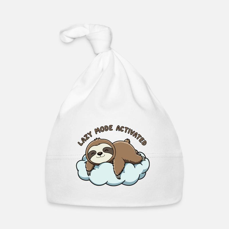 Relaxed sloth on cloud Organic Baby Cap