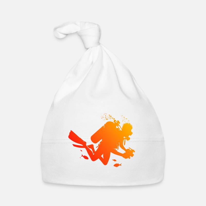 Plongeur Plongée sous-marine Plongeur Hommes - Bonnet bio Bébé - blanc