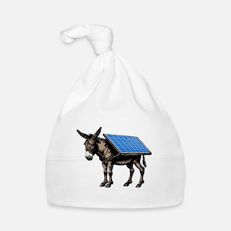 Solar - Donkey - Pack Animal, Pack Donkey, Solar Panel Organic Baby Cap
