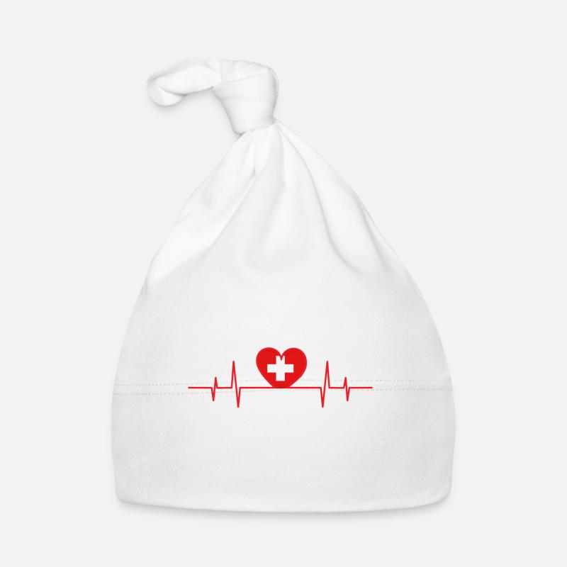 Heartbeat Suisse - Bonnet bio Bébé - blanc