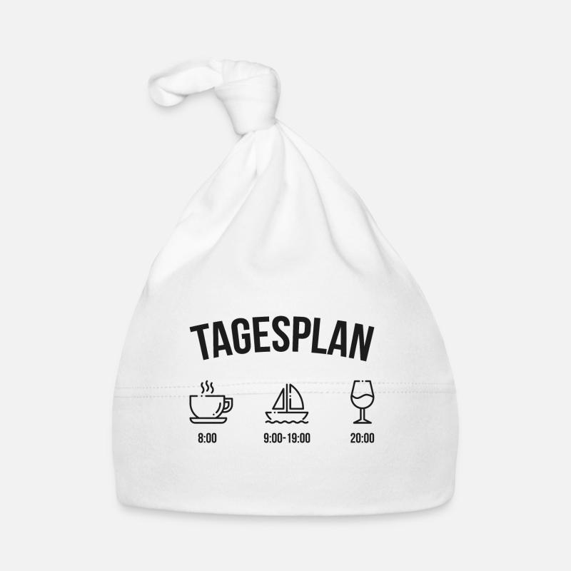 Tagesplan Geschenk Boot Segler Segelboot Baby Bio-Mütze