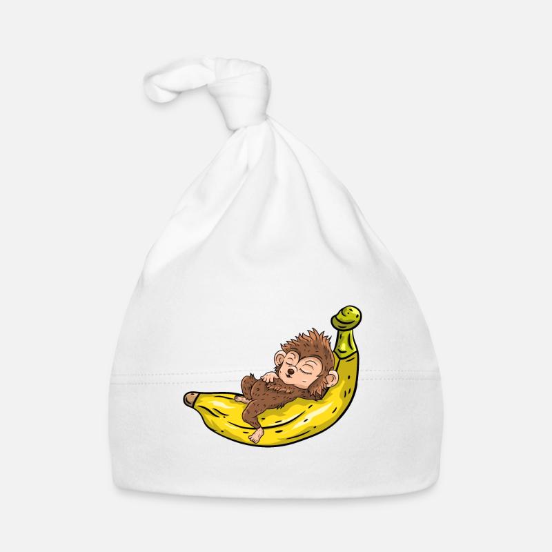 Süßer Affe - Baby Bio-Mütze - Weiß