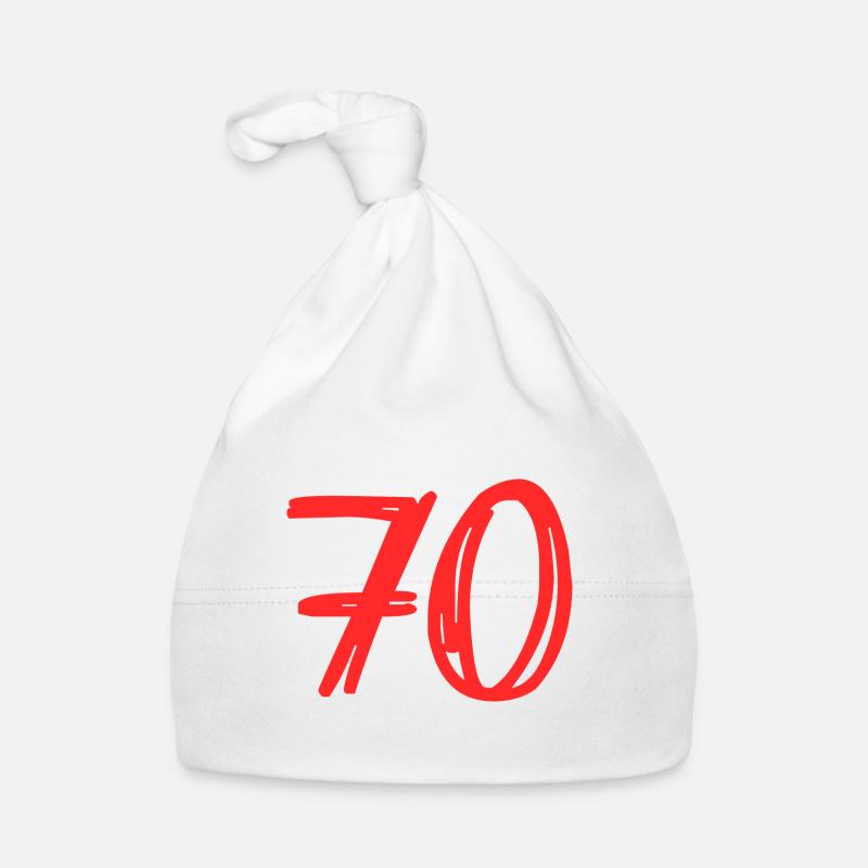 70. 70 ANS. 70e ANNIVERSAIRE. ANNIVERSAIRE 70 ANS. - Bonnet bio Bébé - blanc