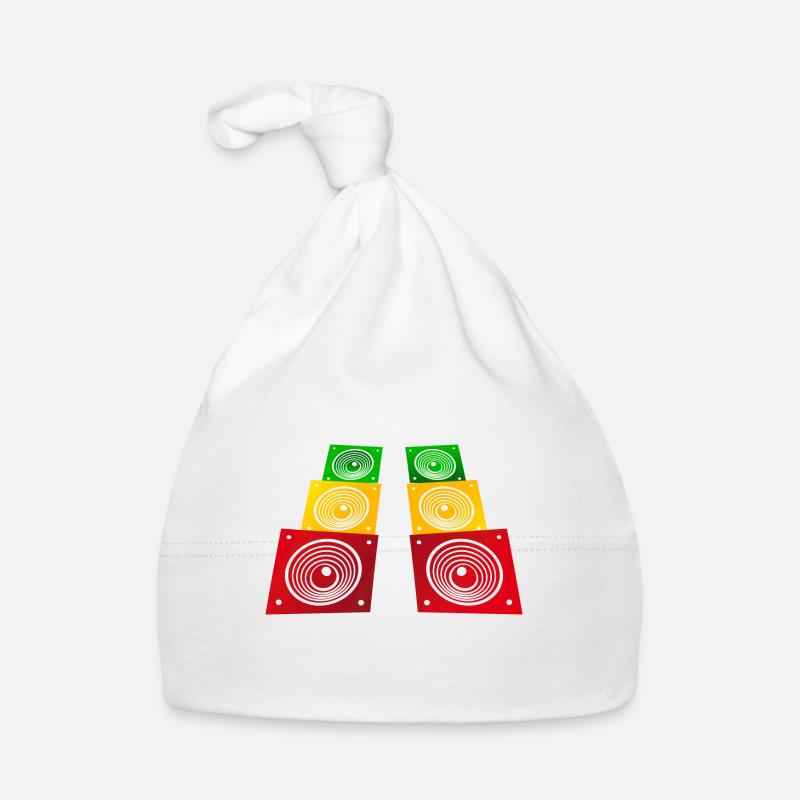 Haut-parleur reggae - Bonnet bio Bébé - blanc