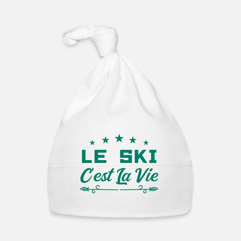 Le ski c est la vie - Bonnet bio Bébé - blanc