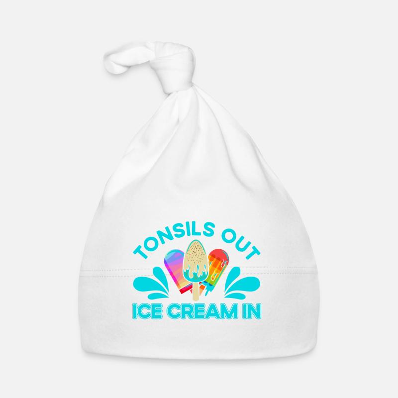 Mandeln raus Eiscreme rein Eiscreme Geschenk - Baby Bio-Mütze - Weiß