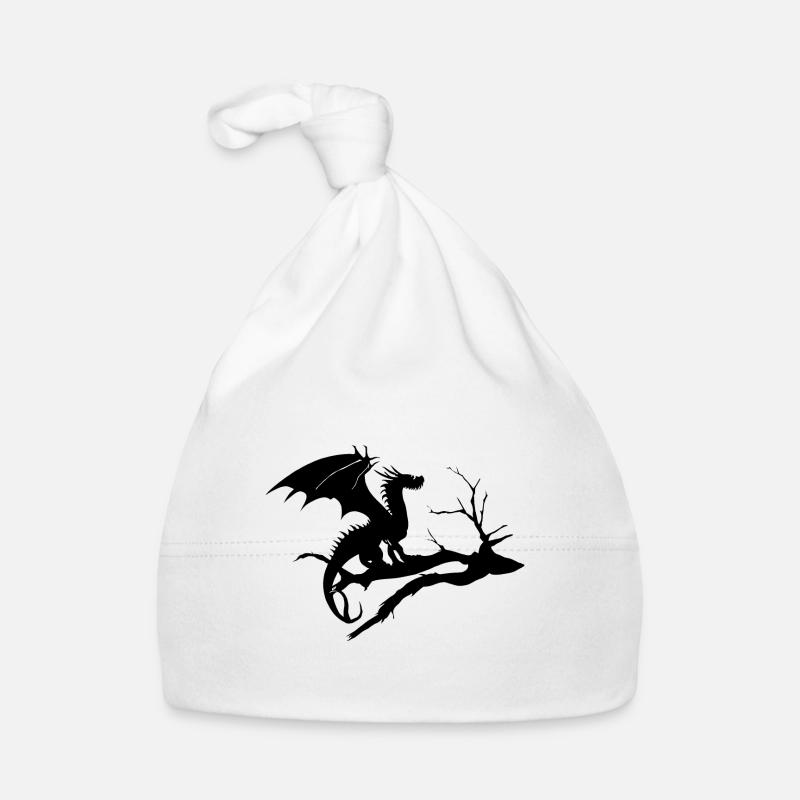 Dragon Design Silhouette Dead Tree Organic Baby Cap