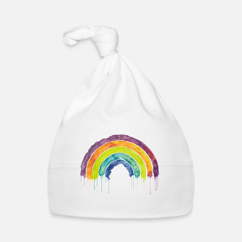 Bunter Horizont Aquarell Regenbogen Baby Bio-Mütze