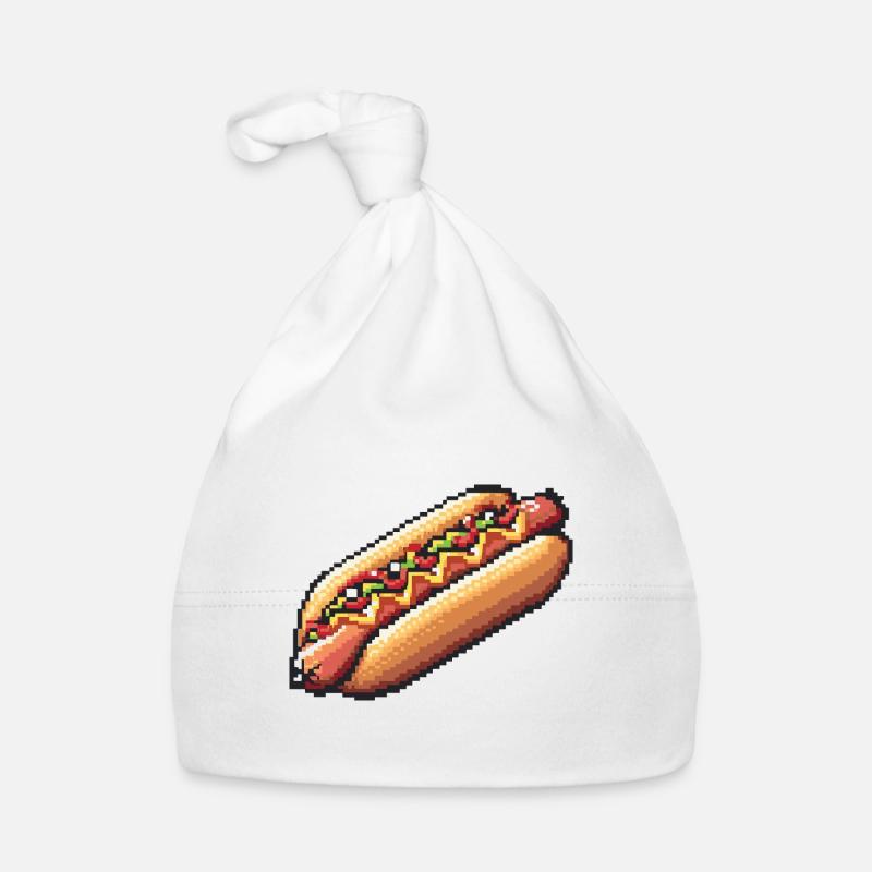 Icône pixel de hot-dog Bonnet bio Bébé