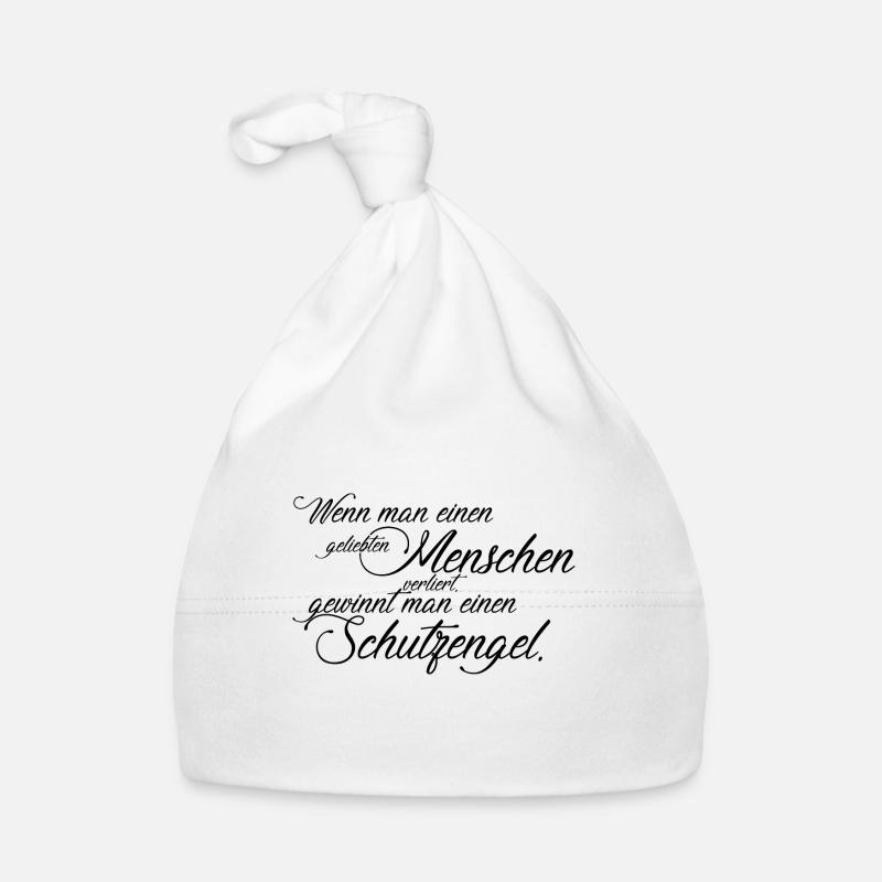 Schutzengel Spruch - Baby Bio-Mütze - Weiß