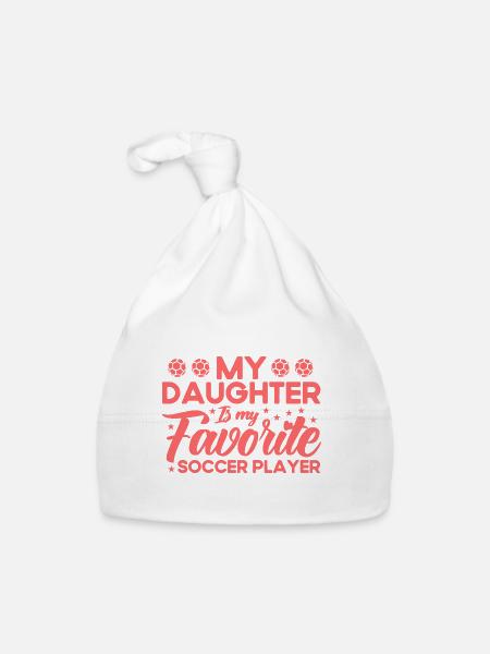 Football Mama Mère Fille Cadeau - Bonnet bio Bébé - blanc - Devant