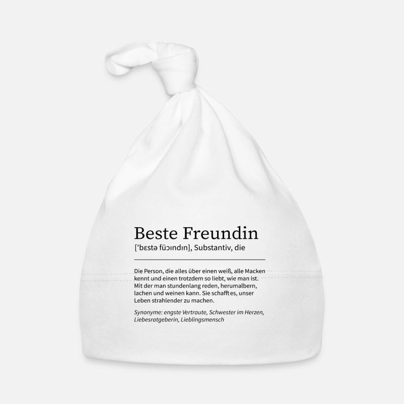 Beste Freundin Freunde Liebe Spruch Geschenk Baby Bio-Mütze