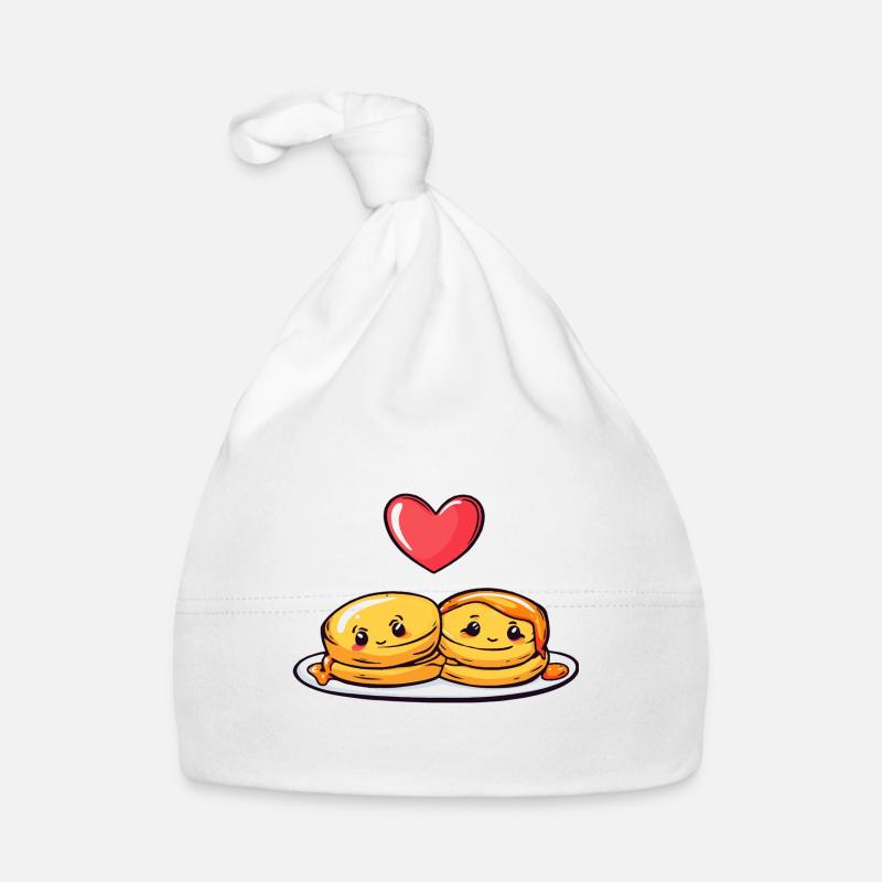 Pancake Paar Liebe Herz Comic Baby Bio-Mütze