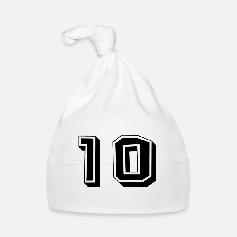 10 ANS. 10e ANNIVERSAIRE. ANNIVERSAIRE 10 ANS. 10 - Bonnet bio Bébé - blanc