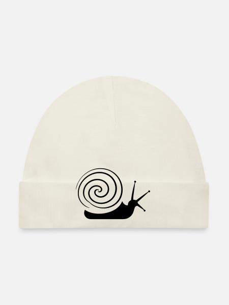 snails - Organic Baby Cap - white - Front