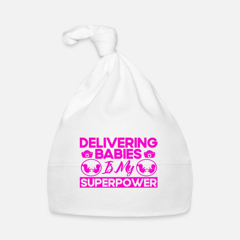 Obstétricien Obstétricien Doula Cadeau - Bonnet bio Bébé - blanc
