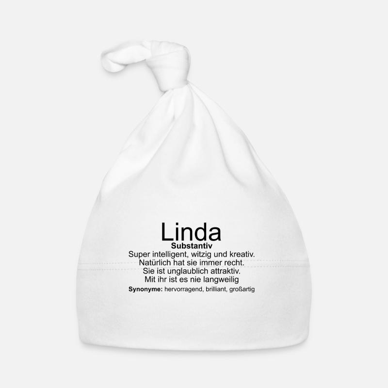 Nom Définition Linda - Bonnet bio Bébé - blanc