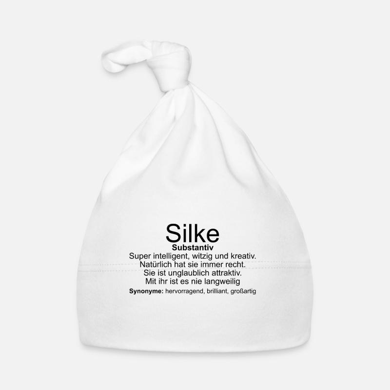 Name Definition Silke - Organic Baby Cap - white