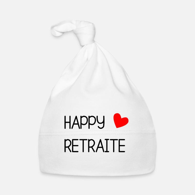 RETRAITE. BONNE RETRAITE. JOYEUSE RETRAITE - Bonnet bio Bébé - blanc