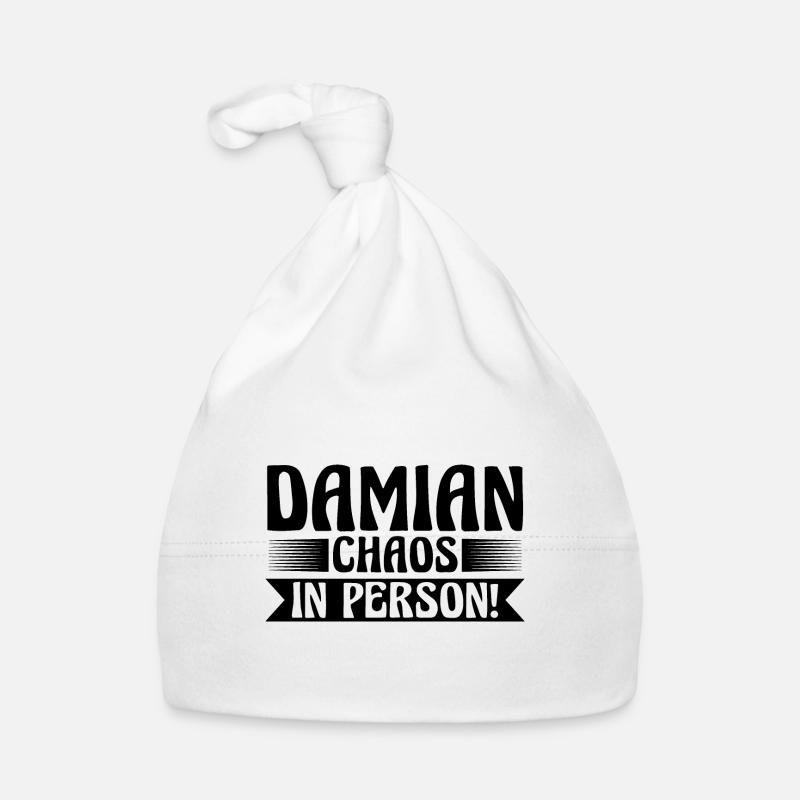 First name Damian Organic Baby Cap
