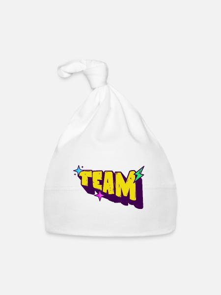 Team - Baby Bio-Mütze - Weiß - Vorne