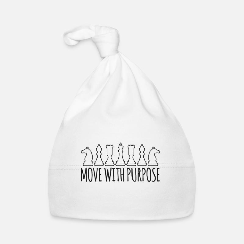 Move with purpose cadeau d’échecs maître de la pensée - Bonnet bio Bébé - blanc