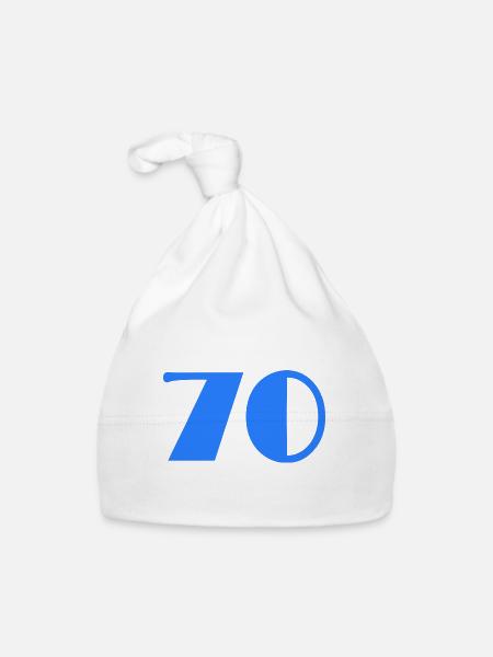 70 YEARS. 70TH ANNIVERSARY. BIRTHDAY 70 YEARS. 70 - Organic Baby Cap - white - Front