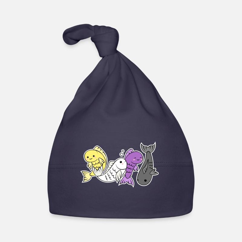 Non-binary flag fish design for proud Enbys Organic Baby Cap