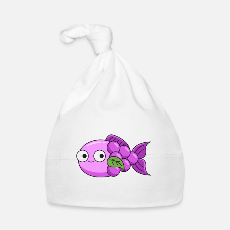 Fish grapes design for lovers of Organic Baby Cap