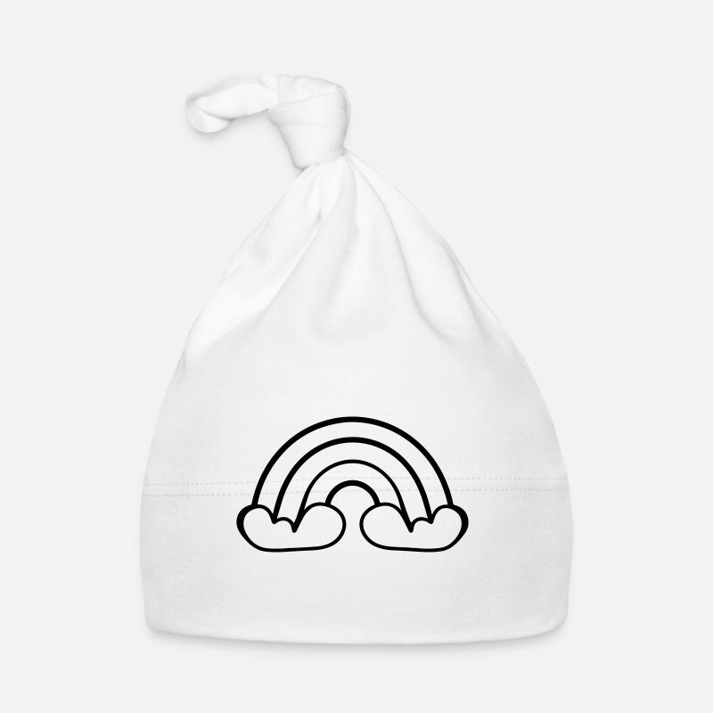 Regenbogen - Baby Bio-Mütze - Weiß