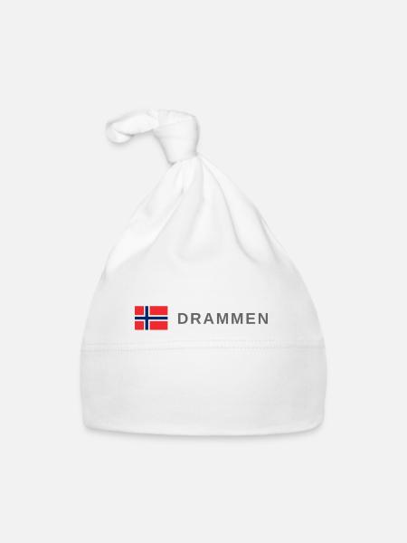 Drammen Norwegen - Baby Bio-Mütze - Weiß - Vorne