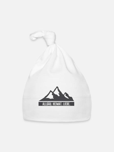 Allgäu | Heimat | Liebe | Allgäuer | Bayern - Baby Bio-Mütze - Weiß - Vorne