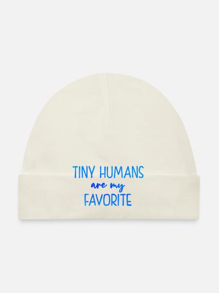 Tiny Humans Are My Favorite Daycare Provider Teach - Baby Bio-Mütze - Weiß - Vorne