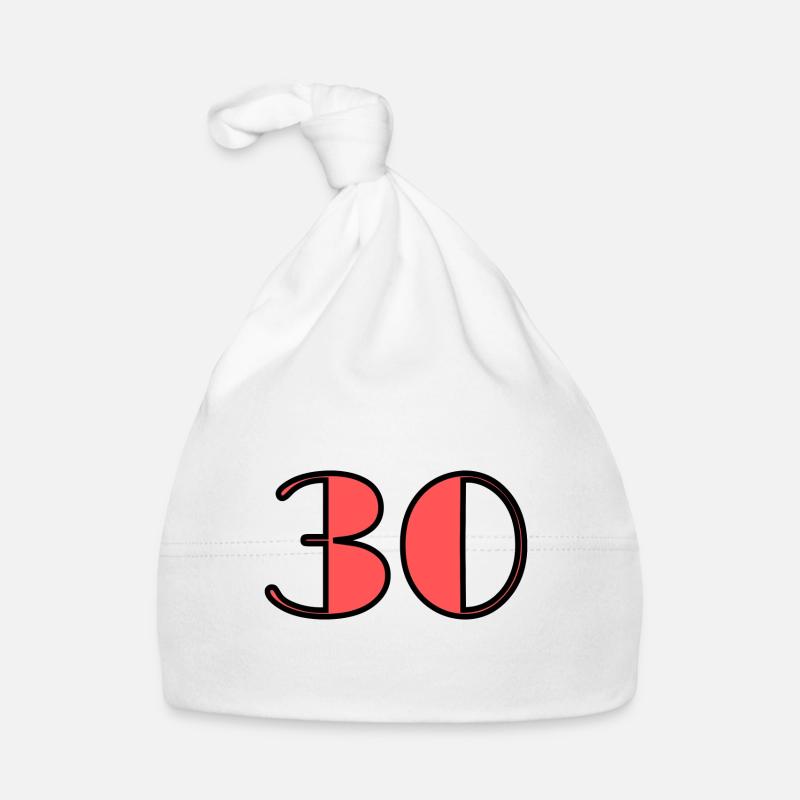 30 ANS. 30e ANNIVERSAIRE. ANNIVERSAIRE 30 ANS. 30 Bonnet bio Bébé