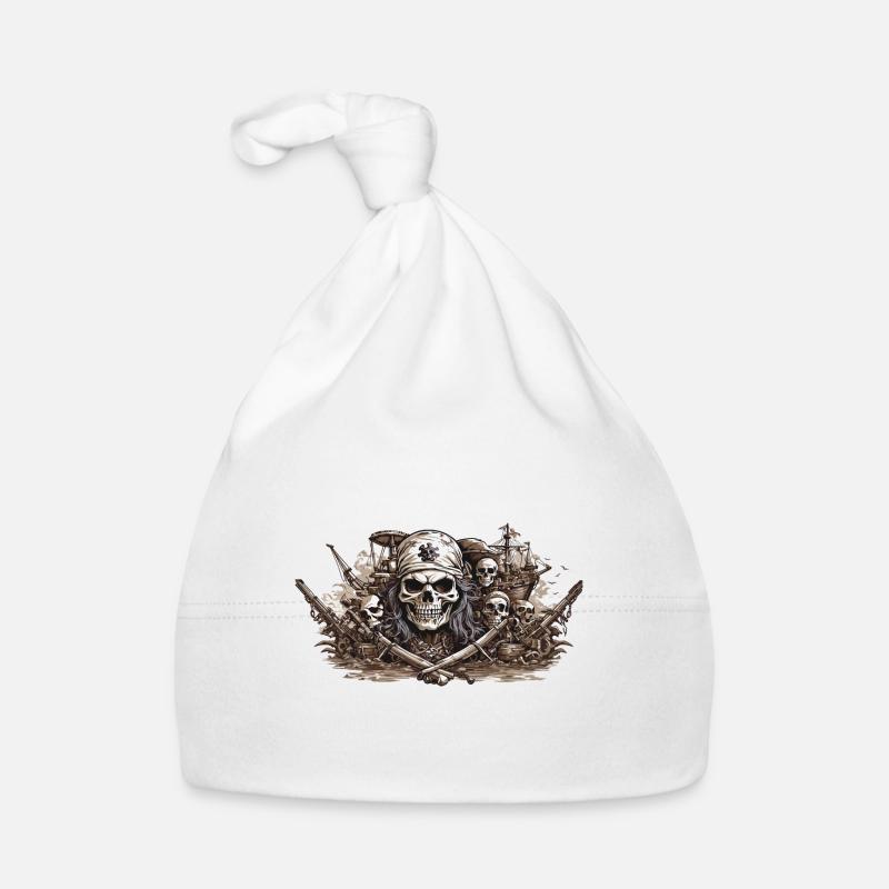 Halloween Pirate Flag Skull Buccaneer Design Organic Baby Cap