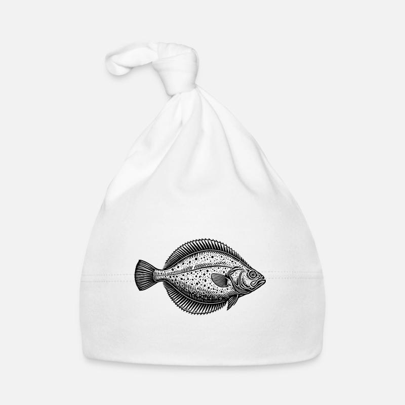 Cible Poisson Plie - Poisson - Cadeau de pêcheur Bonnet bio Bébé