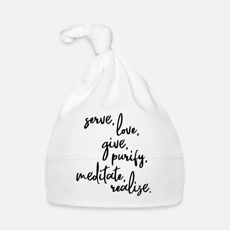 Serve Love Give Purify Meditate Realize Baby Bio-Mütze