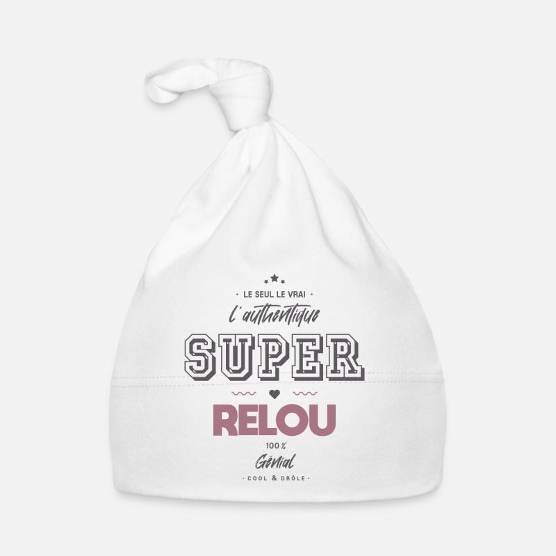 L authentique super relou - Bonnet bio Bébé - blanc