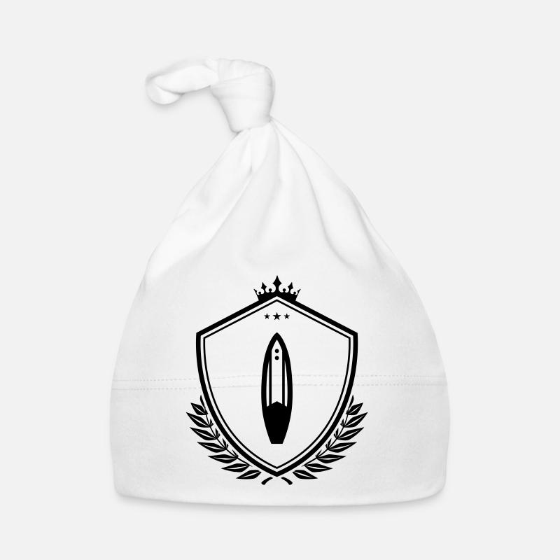 Surfbrett wappen - Baby Bio-Mütze - Weiß