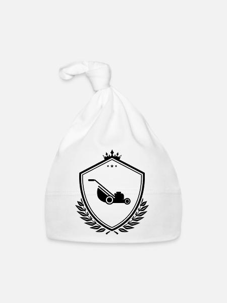 Rasenmäher icon wappen - Baby Bio-Mütze - Weiß - Vorne