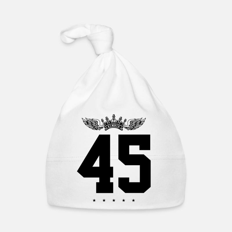 45 Couronne numérique - Bonnet bio Bébé - blanc