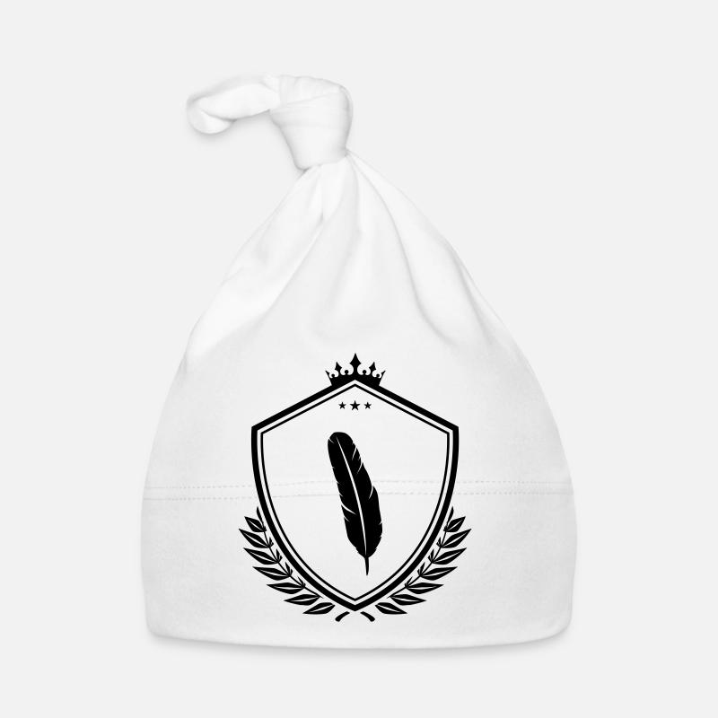 Feder Wappen - Baby Bio-Mütze - Weiß