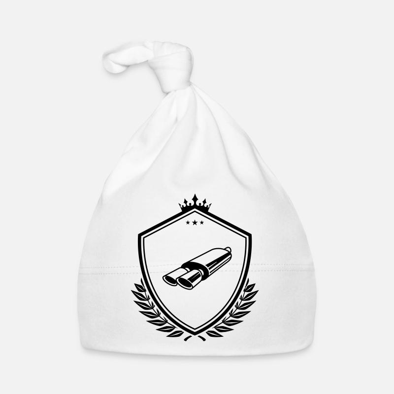 Exhaust tuning crest - Organic Baby Cap - white