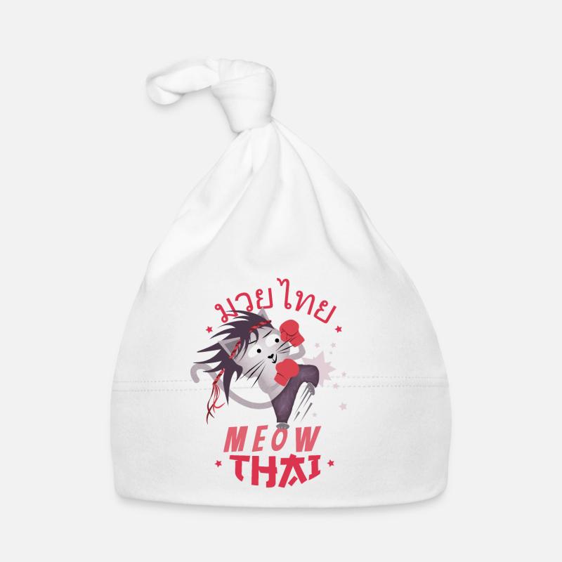Meow Thai Cat Fighter - Muay Thai - Chats Drôles Bonnet bio Bébé