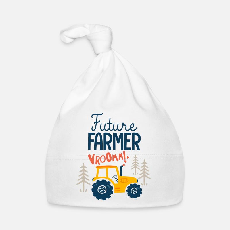 baby boy future farmer - Bonnet bio Bébé - blanc