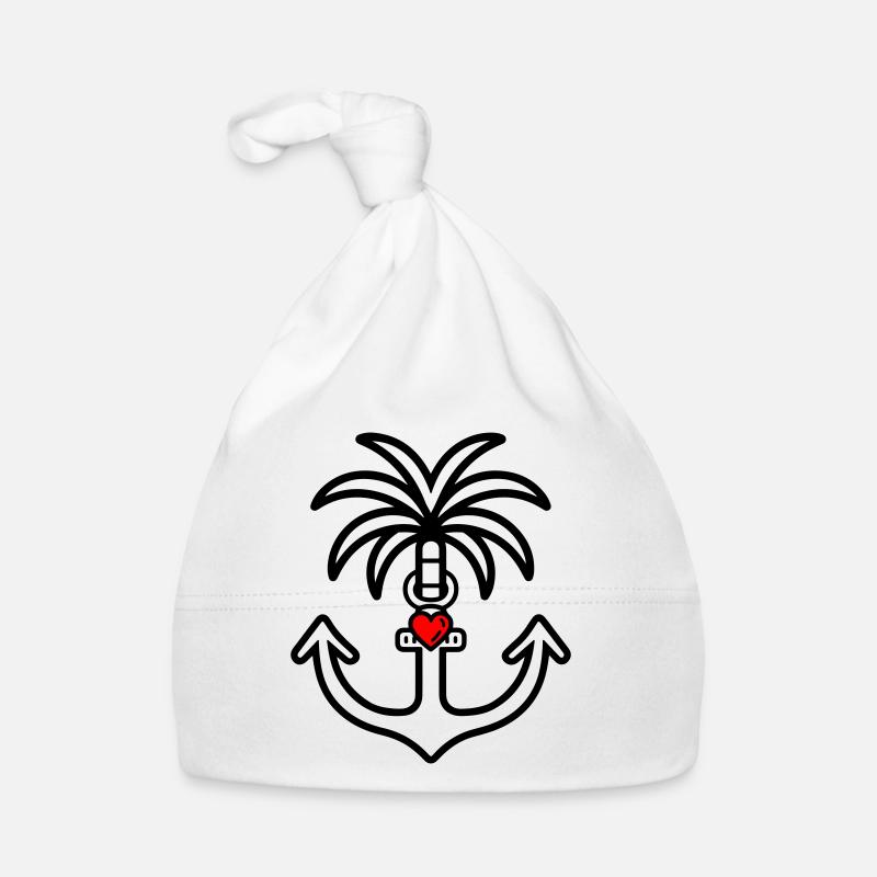 Palmier ancre coeur amour Bonnet bio Bébé