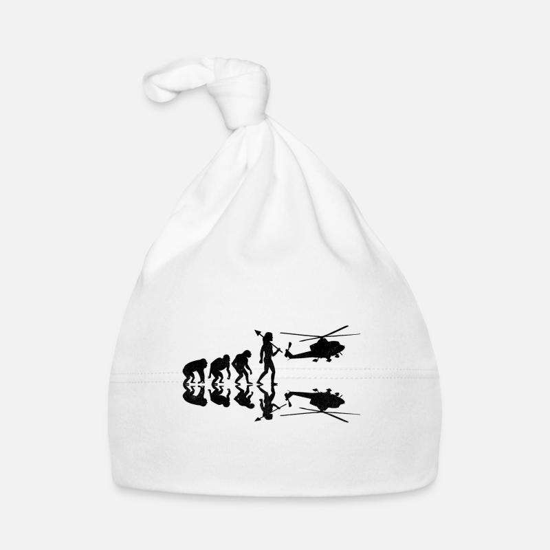 Rétro Evolution Hélicoptère Aviateur Pilote Chopper H Bonnet bio Bébé