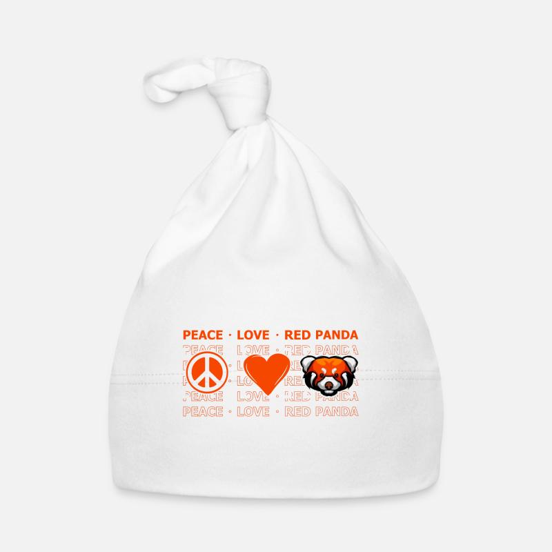 Peace Love Red Panda Baby Bio-Mütze