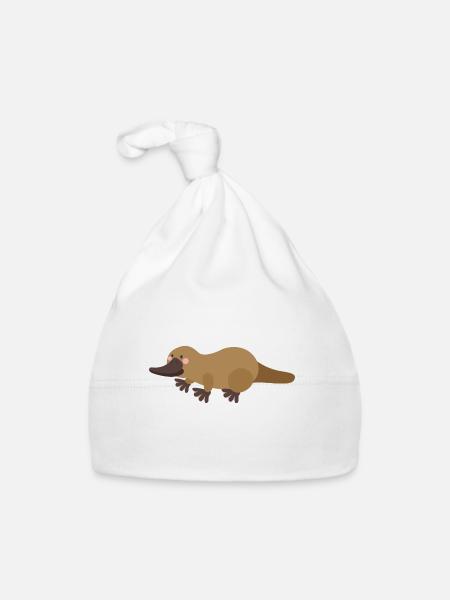 Schnabeltier - Baby Bio-Mütze - Weiß - Vorne