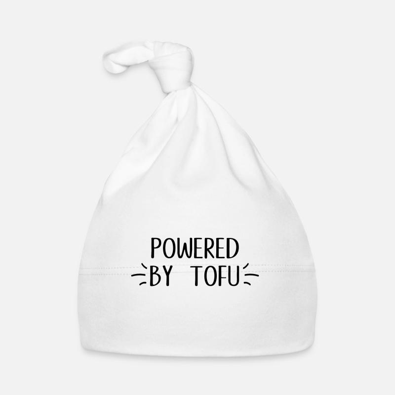 Powered by Tofu Vegan Veganer Geschenk Baby Bio-Mütze